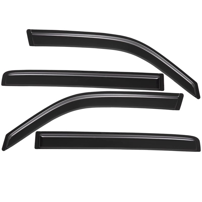 Lightronic Extra Durable Outside Mount Auto Vent Window Visor, Fits 2009-2015 Honda Pilot, UV Protection Rain Guard, Original Wind Deflector, No-Drill Easy Install, Dark Smoke, 4-Pcs - Image 3